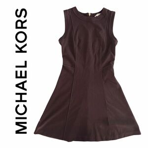 Michael Kors Brown Sleeveless Fit Flare Zipper Dress Ladies Size 4